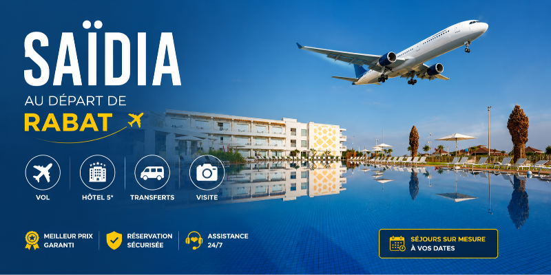 Kabdani: Agence de voyage maroc, Hôtels et Vols | Kabdani.ma SAIDIA AU DEPART DE RABAT